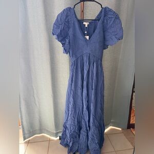 Baltic Born Blue Smocked Maxi Dress